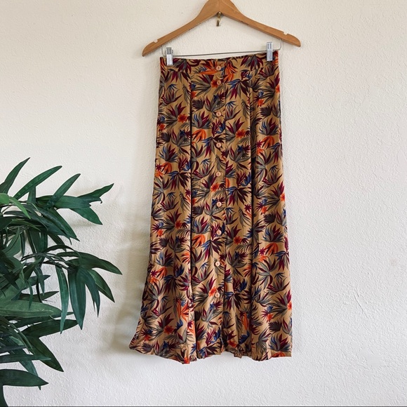 Vintage Dresses & Skirts - Vintage Plant Print Skirt